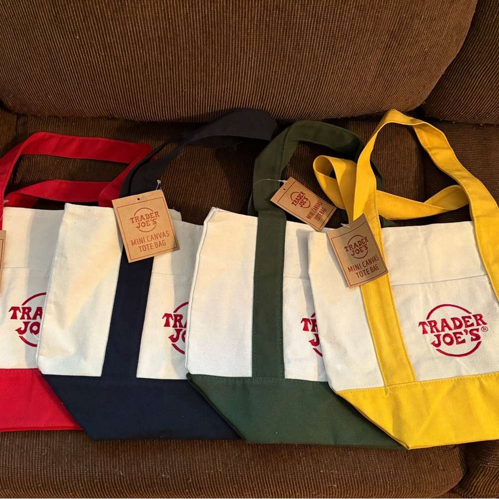 Trader Joe's Mini Canvas Tote Bag Set